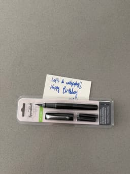 Calligraphy pen set with birthday note